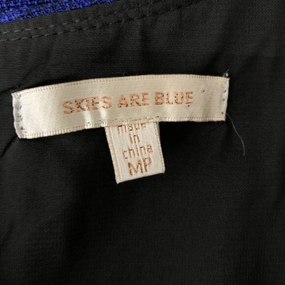Skies Are Blue Royal Blue Sleeveless Fit And Flare Textured Dress MP Chic - Picture 6 of 7